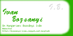 ivan bozsanyi business card