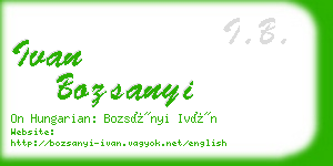ivan bozsanyi business card
